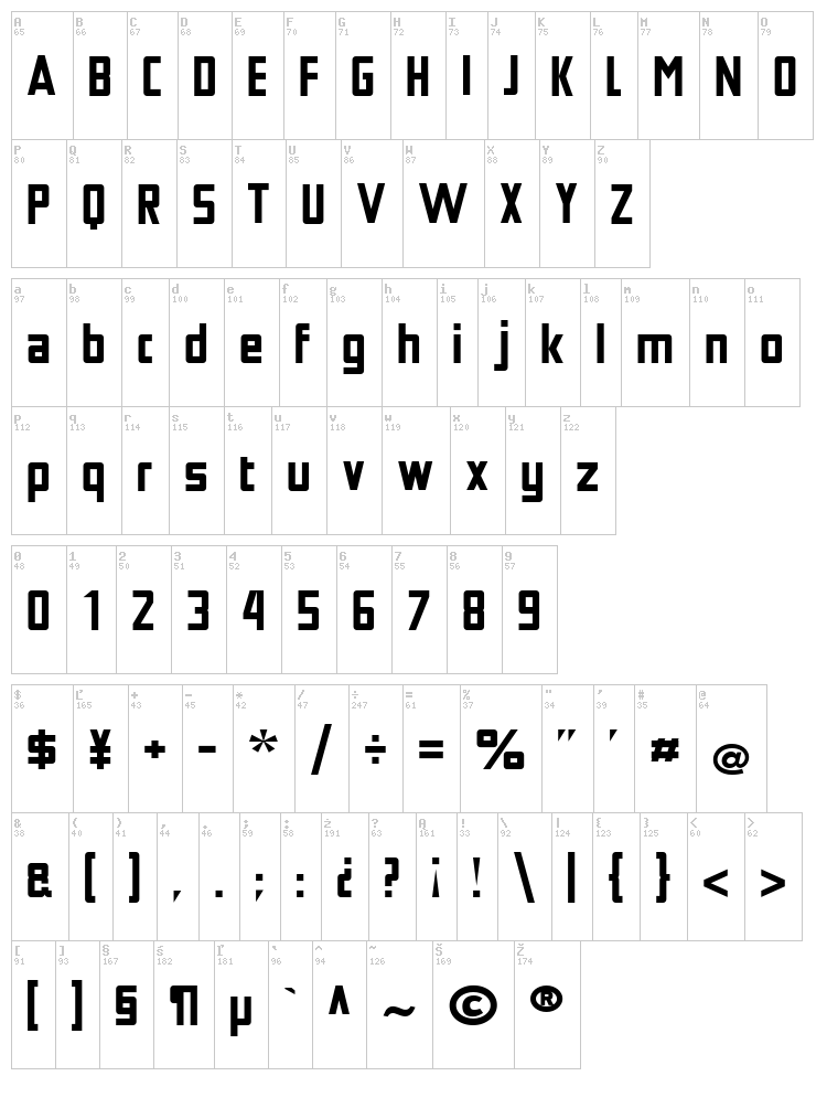 Tschichold font map